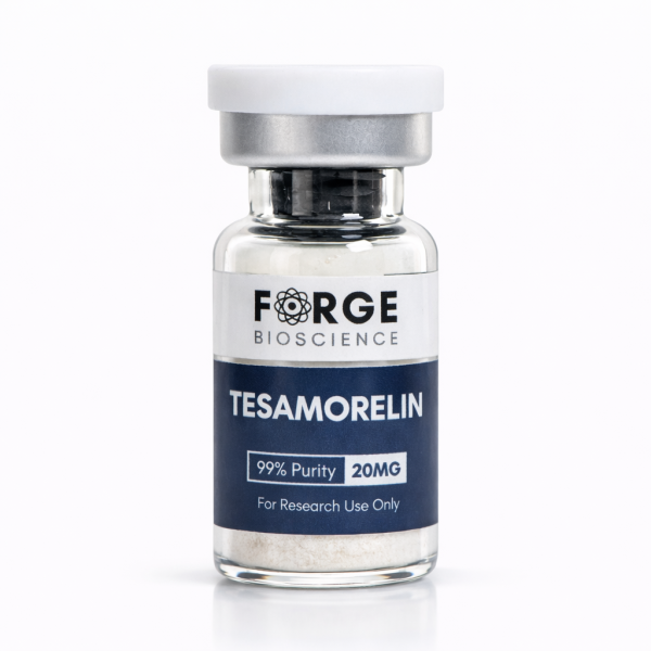 Tesamorelin 20mg research-grade peptide vial